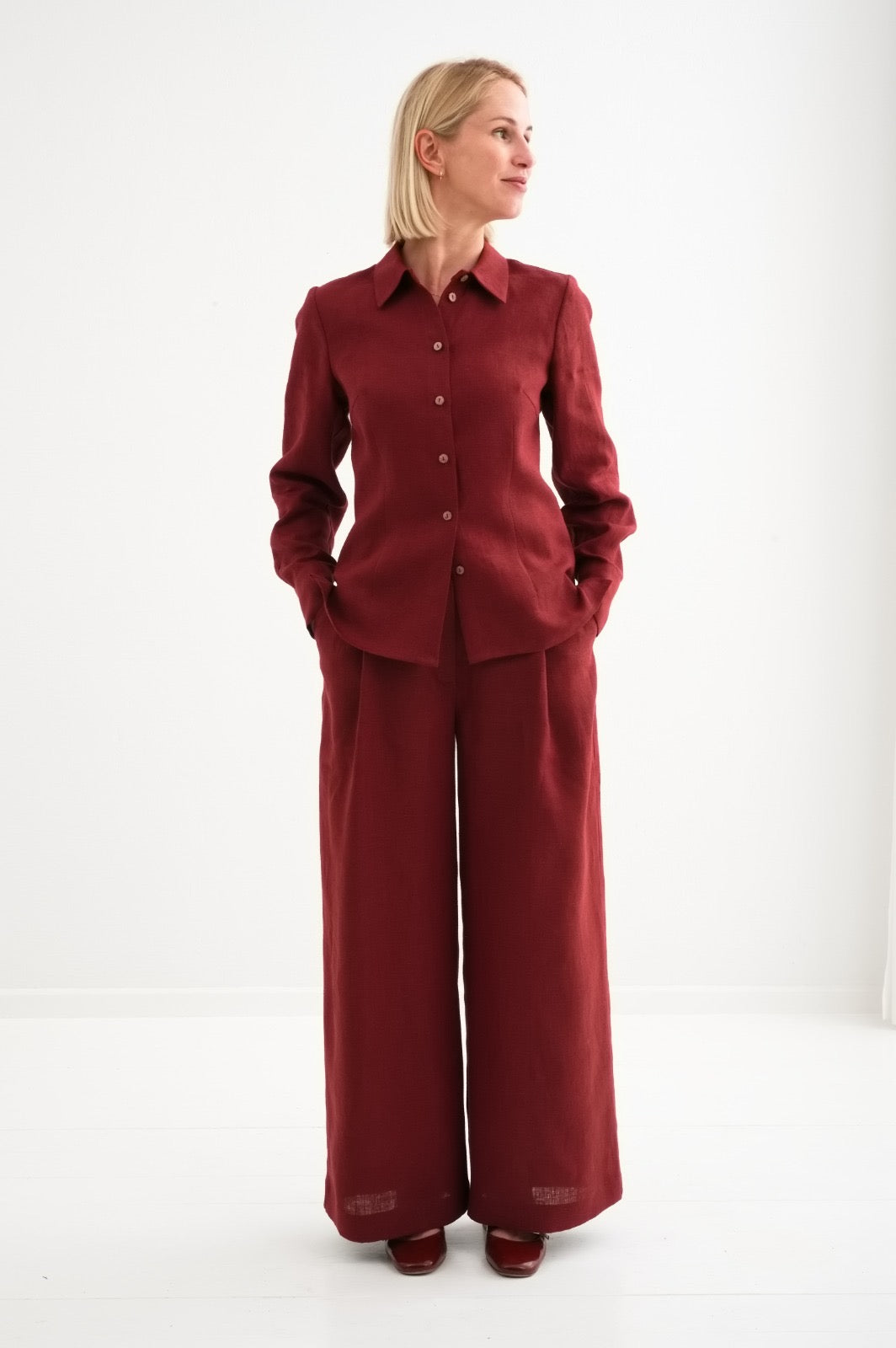 Weite Leinenhose für Damen  "ELISA"