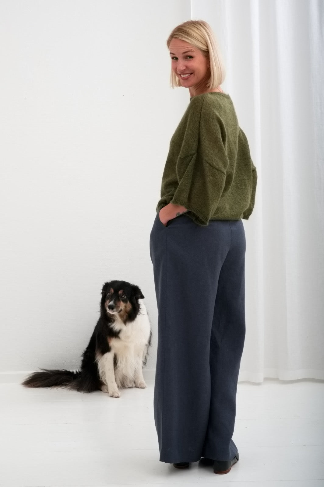 Weite Leinenhose für Damen  "ELISA"