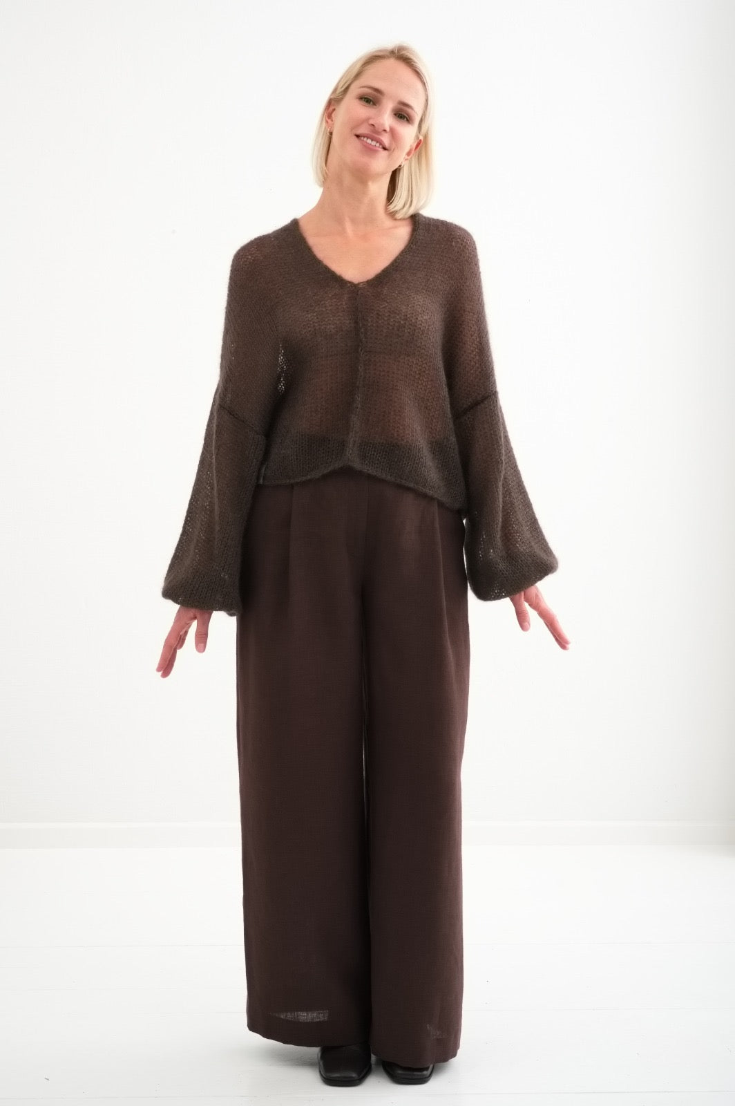 Weite Leinenhose für Damen  "ELISA"