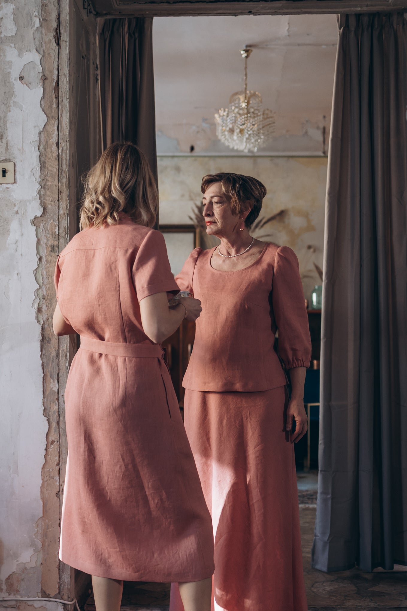Leinenkleid mit kurze Ärmel "Una"