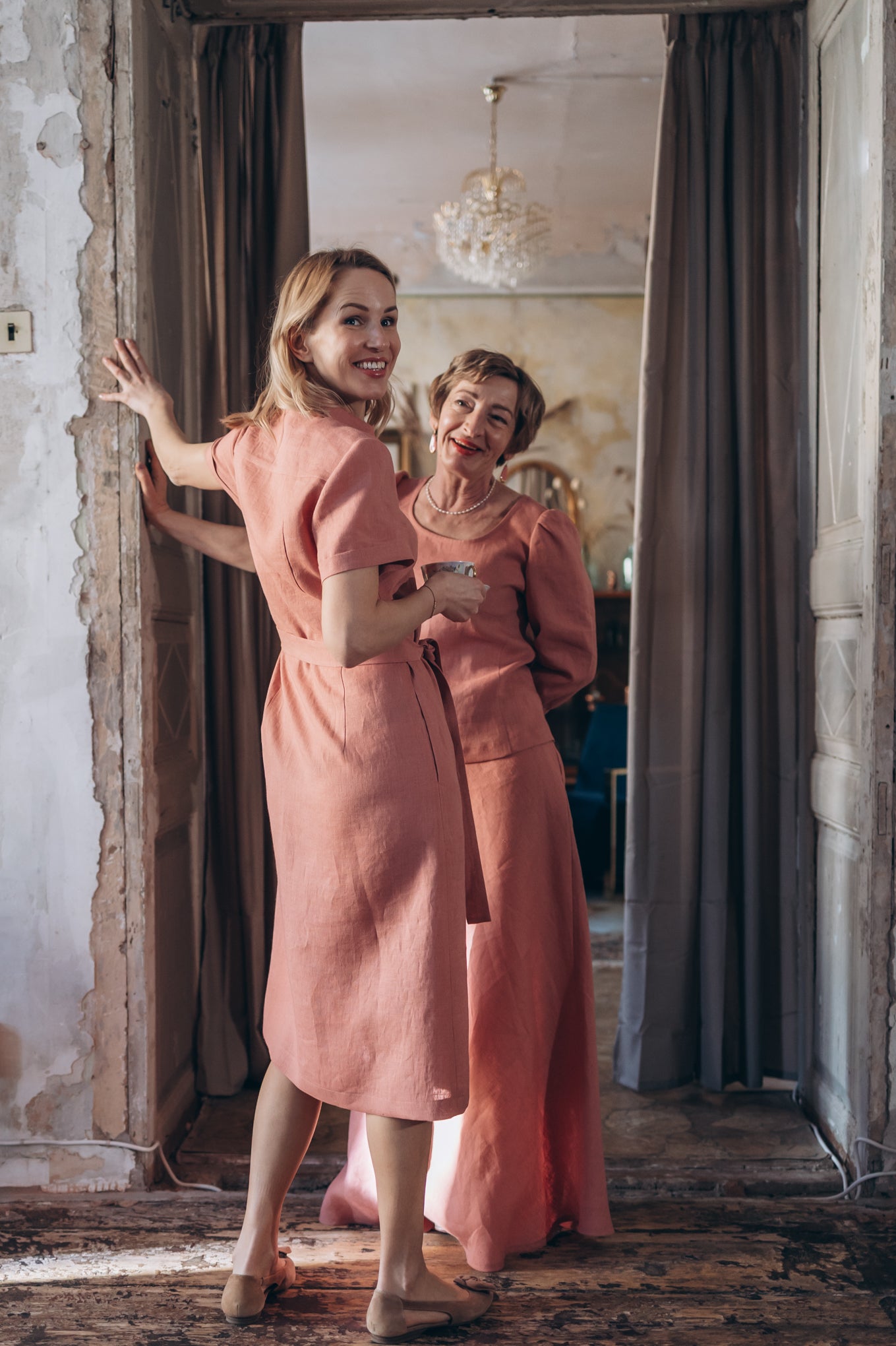 Leinenkleid mit kurze Ärmel "Una"