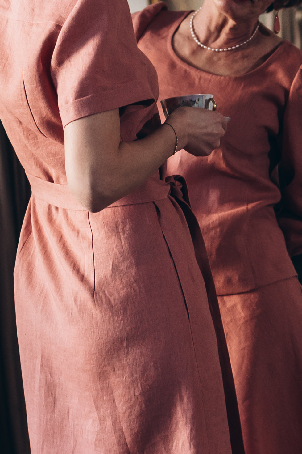 Leinenkleid mit kurze Ärmel "Una"