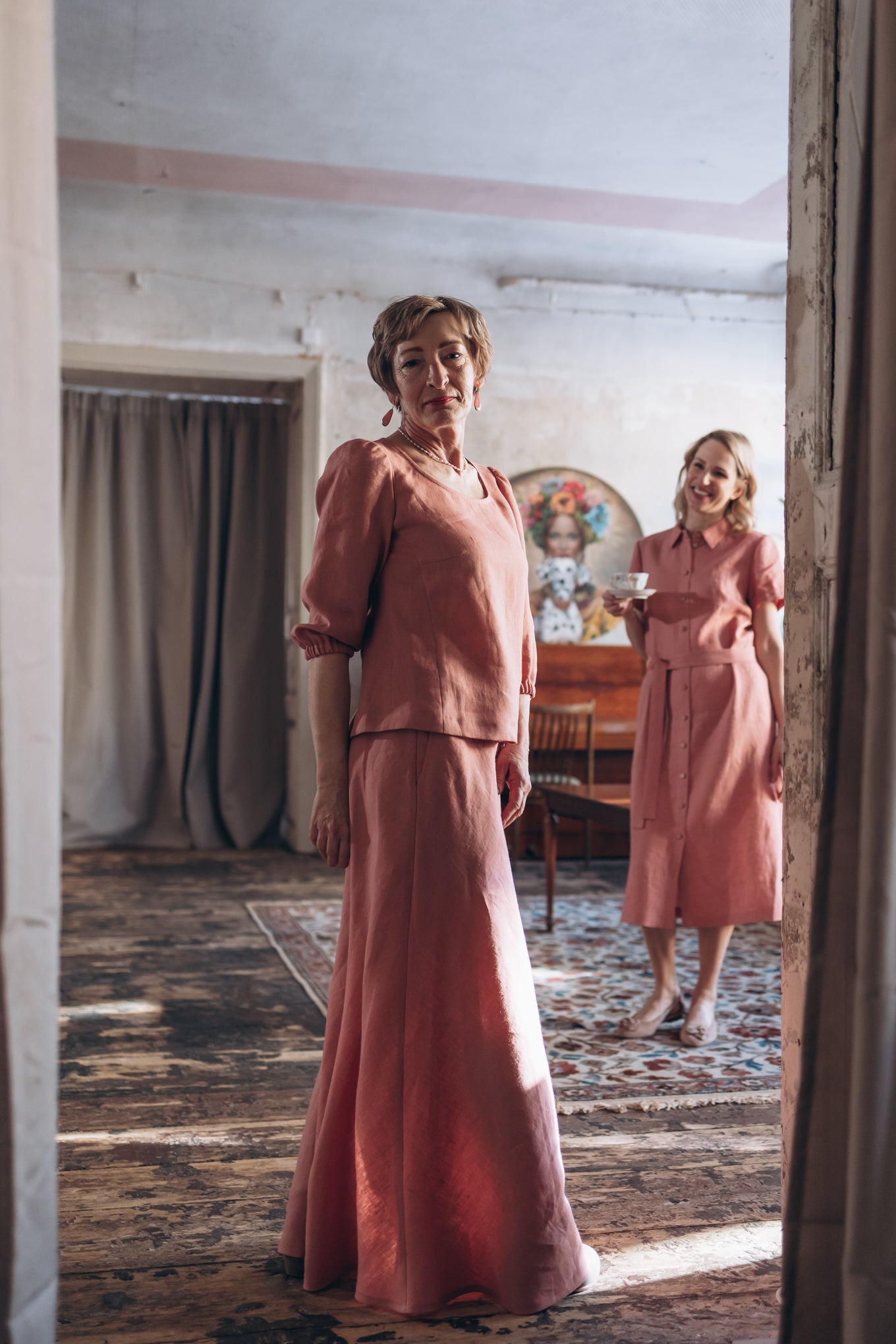 Bodenlanger Rock aus Leinen "Lina"