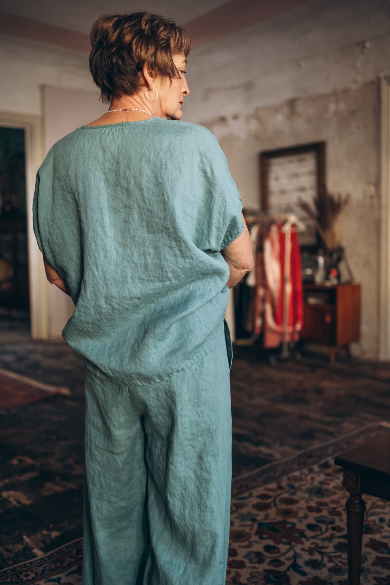 Linen V-neck Top "Lilly"