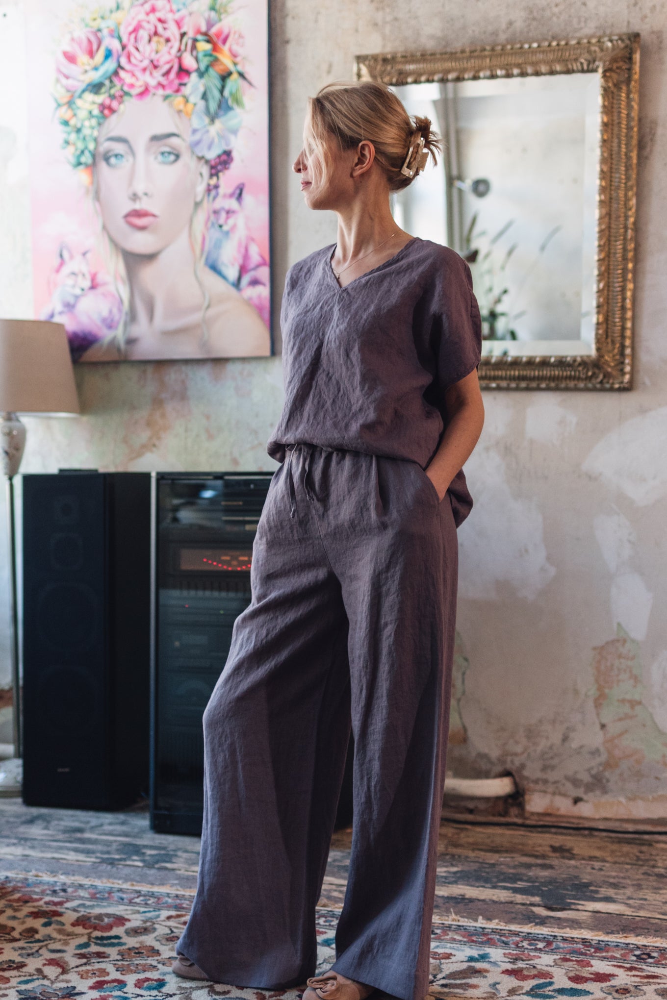 Leinenhose mit weiter Silhouette "Laima"