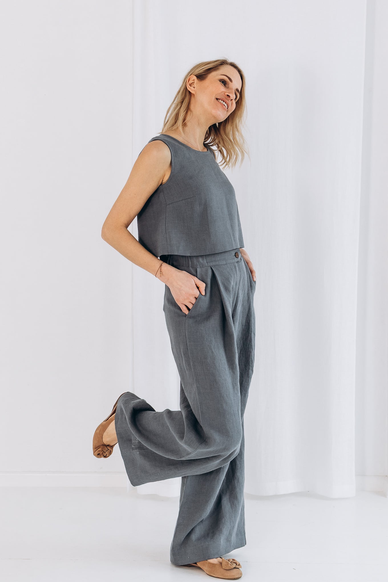 Weite Leinenhose "Elisa"
