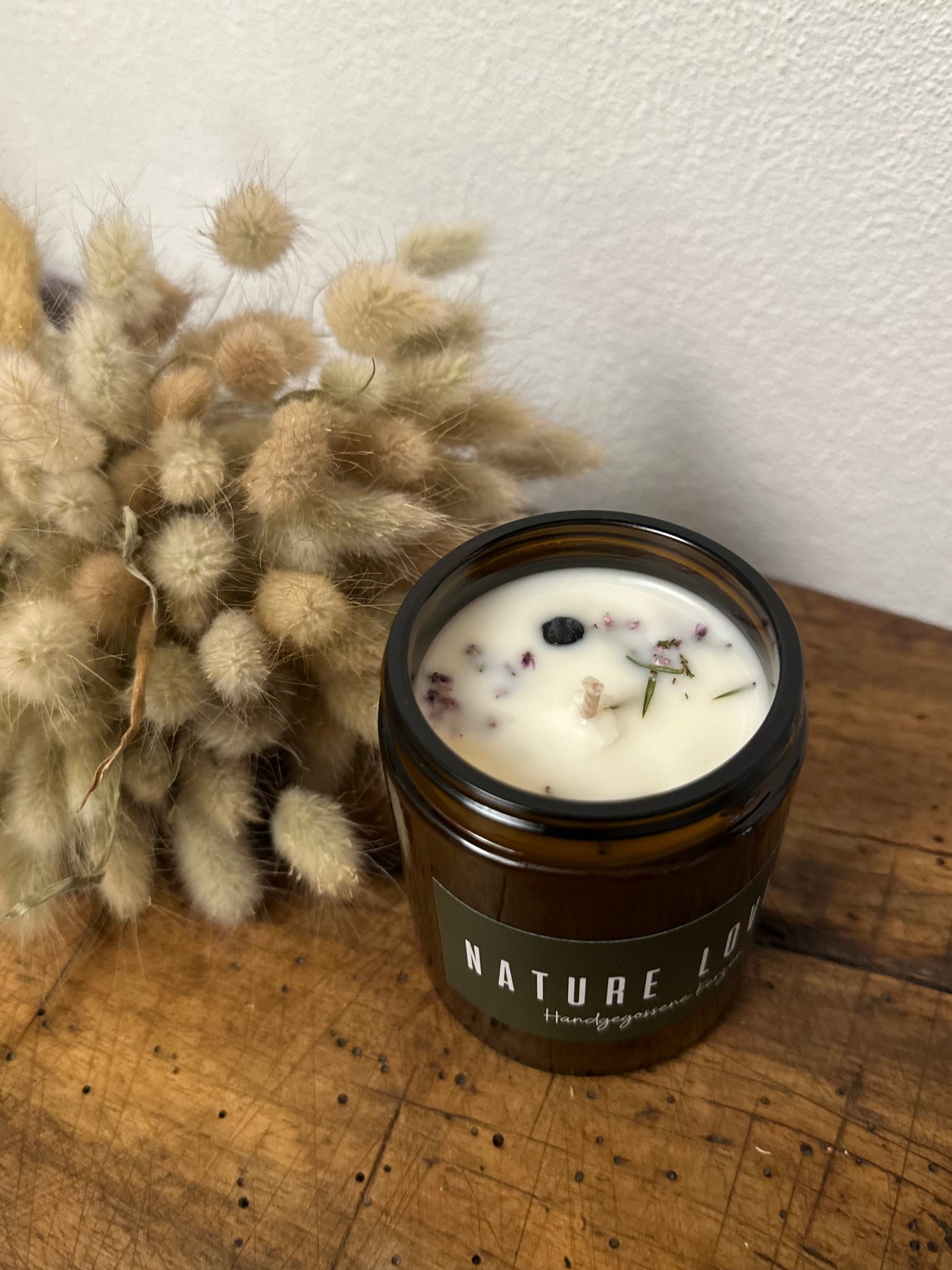 Sojawachs-Kerze im Glas mit Eucalyptus und Kiefer Duft
