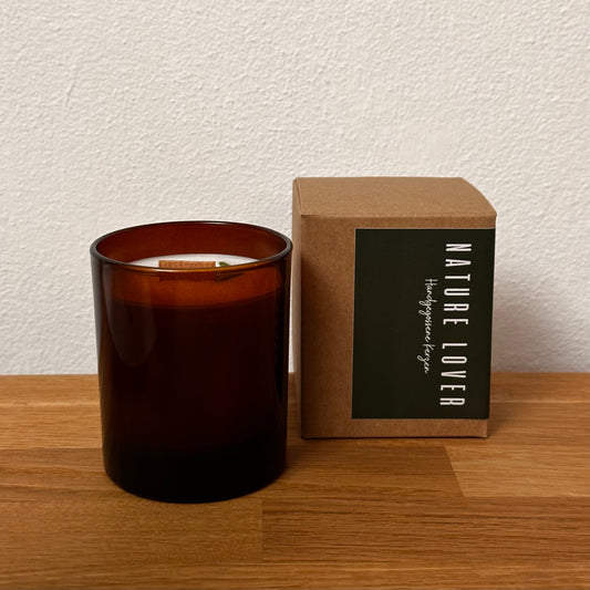 Fresh Scented Candle in Amber Glass - Lemongrass with Wooden Wick