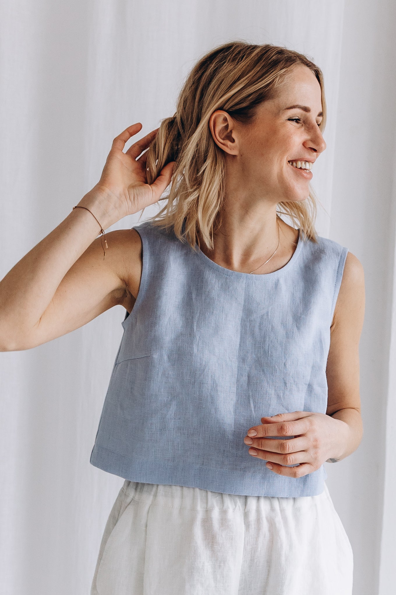 Crop Top aus Leinen "Julia"