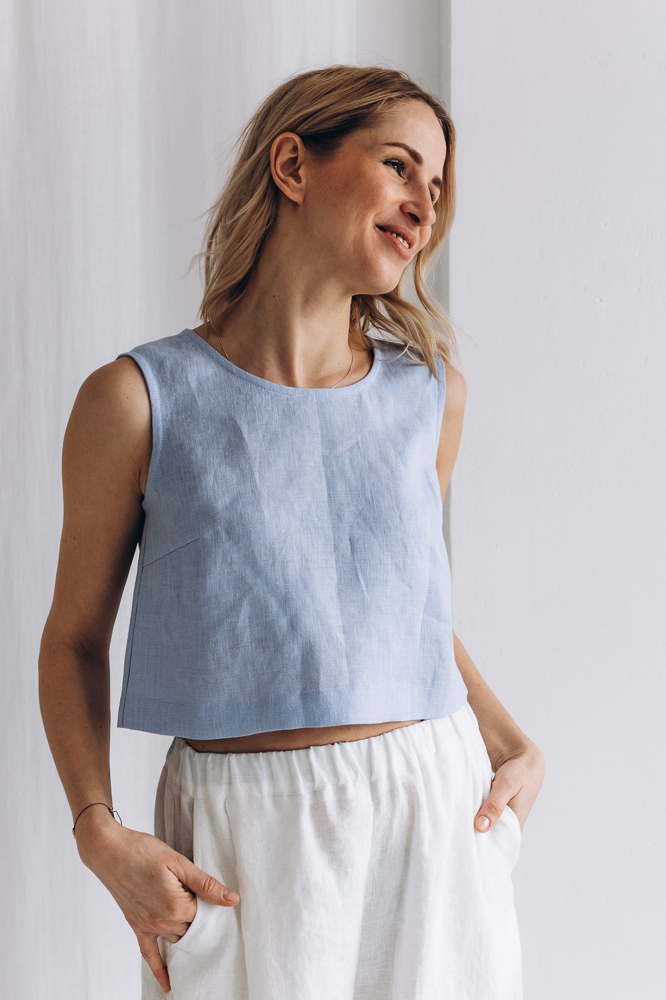 Crop Top aus Leinen "Julia"