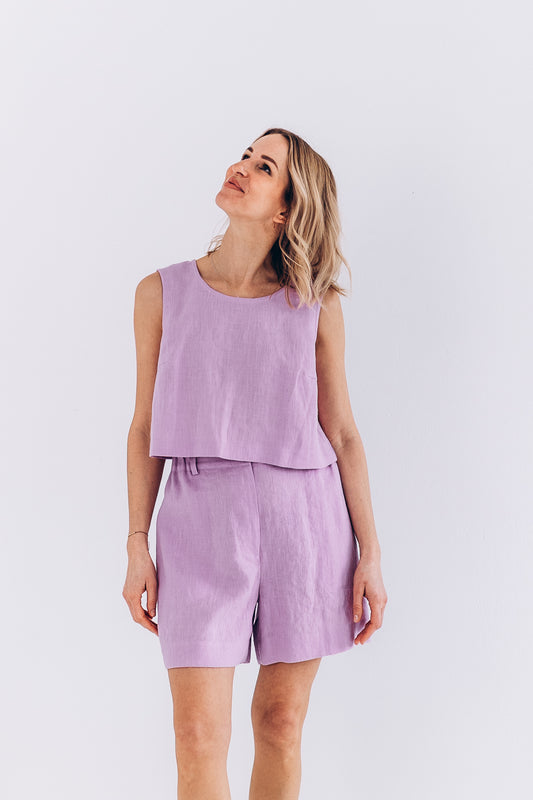 Kurze Leinenshorts "Iris"
