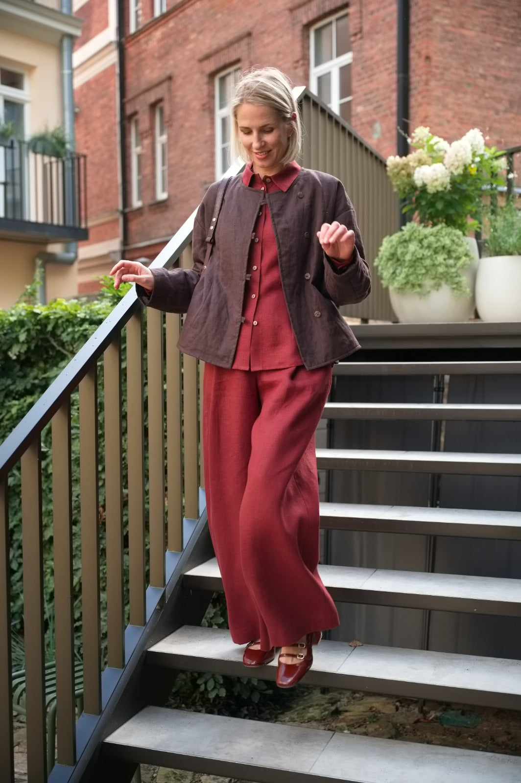 Weite Leinenhose für Damen  "ELISA"