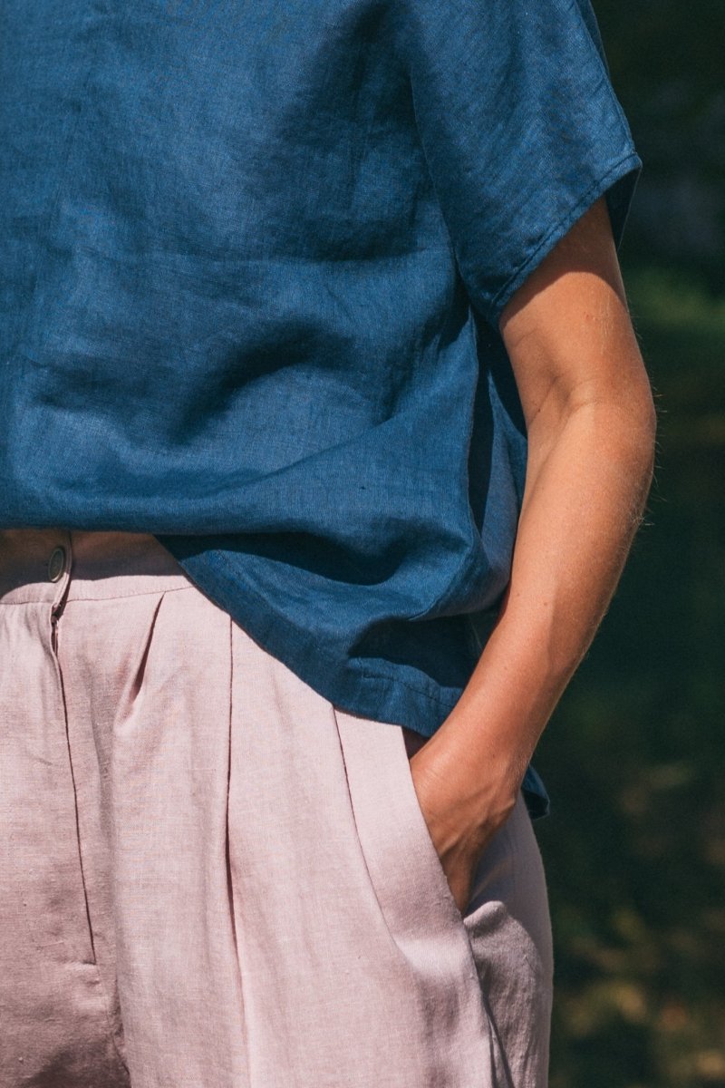 Linen V-neck Top "Lilly"