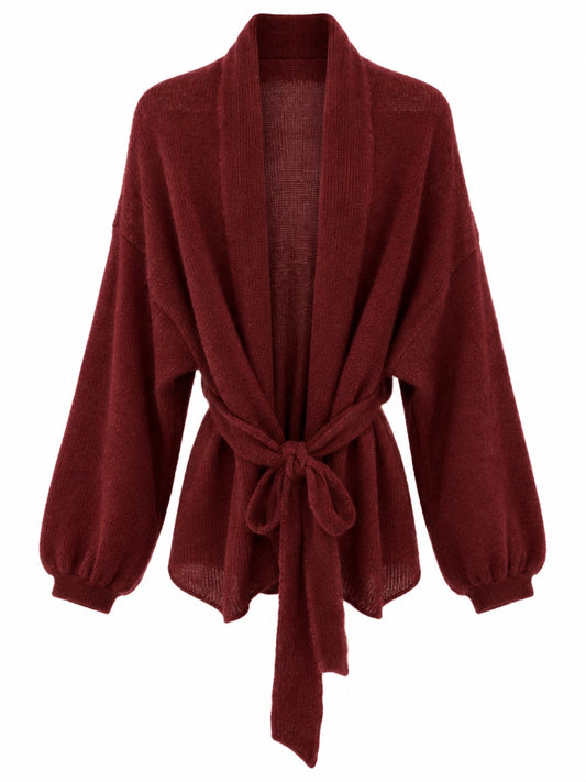 Kidmohair & Seide Strickjacke mit breitem Ärmel