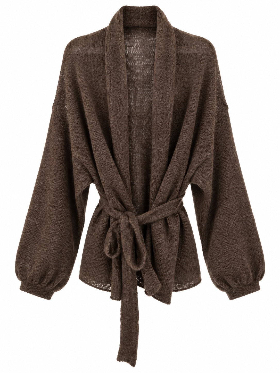 Kidmohair & Seide Strickjacke mit breitem Ärmel