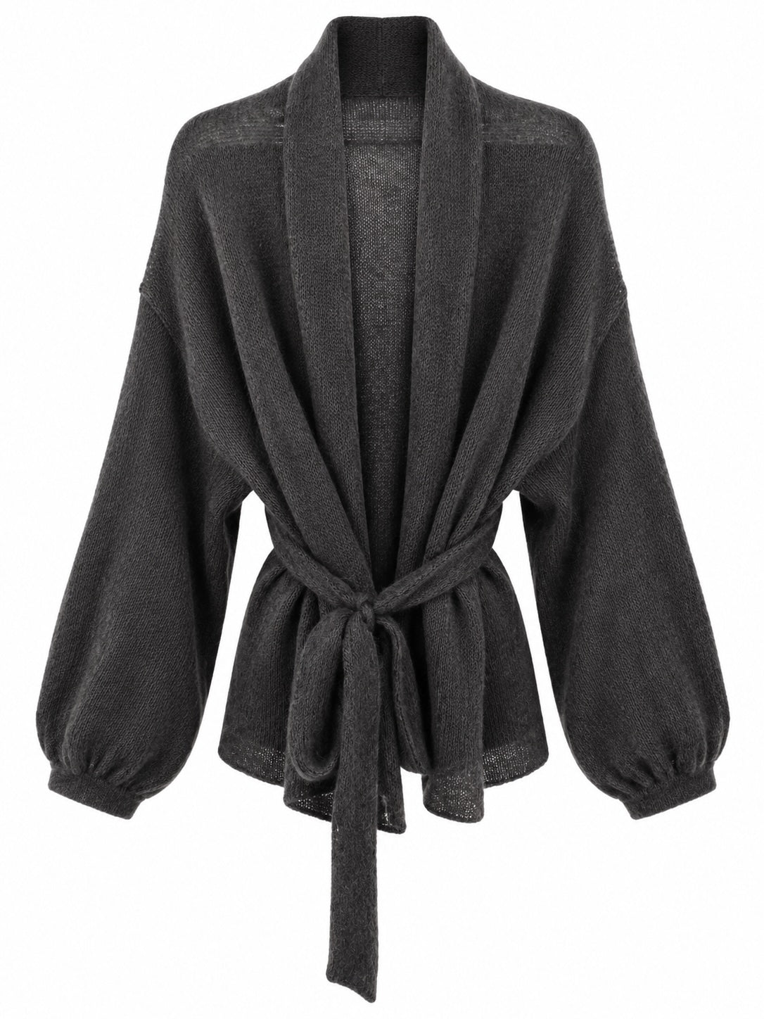Kidmohair & Seide Strickjacke mit breitem Ärmel